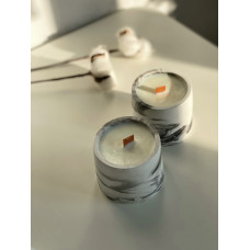 Набор соевых свечей в гипсовых кашпо Minimal в технике Marble 2шт Без Аромату