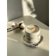 Cоевая свеча с эфирными аромамаслами в гипсовом кашпо Minimal в технике Marble на подставке Aphrodisiac