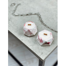 Набір ароматичних соєвих свічок в гіпсових кашпо Mini в техніці Marble 2шт