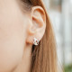 Серебряные сережки кошечки с фианитами, гвоздики, пусеты, 925 Проба