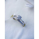 Серебряное двойное кольцо с фианитами,  925 Проба