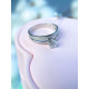 Серебряное двойное кольцо с фианитами,  925 Проба