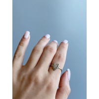 Серебряное кольцо Сердечко с фианитами, 925 Проба 17.5