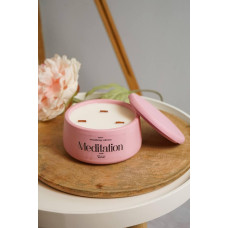 Cоевая свеча с эфирными аромамаслами в гипсовом кашпо Mono L с крышкой Sensual Vetiver