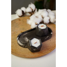 Набір ароматичних соєвих свічок в гіпсових кашпо Mini в техніці Marble на підставці Aphrodisiac