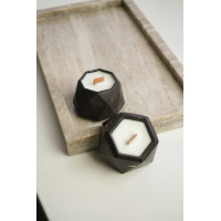 Набір соєвих свічок в гіпсових кашпо Mini в техніці Marble 2шт Strawberry Cheesecake