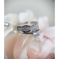 Серебряное кольцо с фианитами, 925 Проба