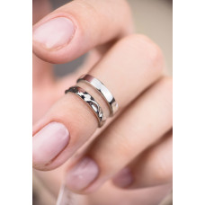Серебряное двойное кольцо на фалангу, 925 Проба
