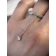 Серебряное кольцо с фианитами и цепочкой с сердечком, 925 Проба