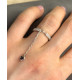 Серебряное кольцо с фианитами и цепочкой с сердечком, 925 Проба