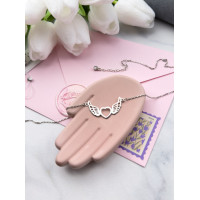 Серебряное  колье Окрыленное сердце, проба 925