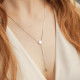 Серебряное  колье сердце с подвеской, проба 925
