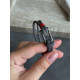 Чоловічий  браслет з шовкового джгута зі срібною черненою застібкою на руку, 925 Проба
