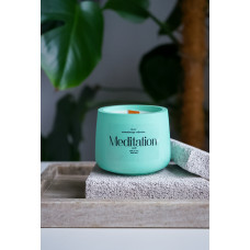 Cоевая свеча с эфирными аромамаслами в гипсовом кашпо Mono S с крышкой Sensual Vetiver