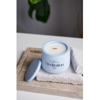 Cоевая свеча с эфирными аромамаслами в гипсовом кашпо Mono S с крышкой Citrus & wood