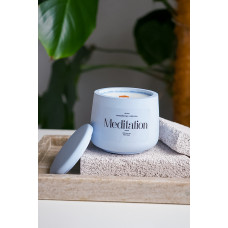 Cоевая свеча с эфирными аромамаслами в гипсовом кашпо Mono S с крышкой Sensual Vetiver