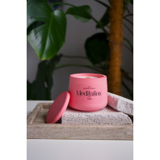 Cоевая свеча с эфирными аромамаслами в гипсовом кашпо Mono S с крышкой Sensual Vetiver