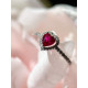 Серебряное кольцо с cердцем и фианитами в стиле Pandora, 925 Проба 18