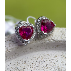 Сережки срібні серця в стилі Pandora, 