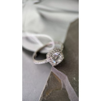 Срібна каблучка з фіанітами в стилі Pandora, 925 Проба, 17 розмір