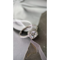 Срібна каблучка з фіанітами в стилі Pandora, 925 Проба, 17 розмір