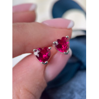 Сережки срібні серця в стилі Pandora, 