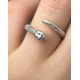 Серебряное кольцо в виде змеи, 925 Проба