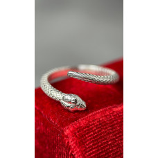 Серебряное кольцо в виде змеи, 925 Проба