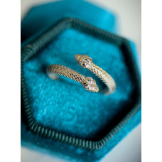 Серебряное кольцо в виде змеи, 925 Проба
