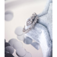 Серебряное кольцо Змея  с фианитами, 925 Проба 18.5