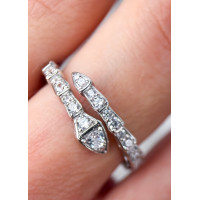 Серебряное кольцо Змея  с фианитами, 925 Проба 17