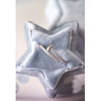 Серебряное кольцо Гвоздь с фианитами, 925 Проба 18.5