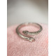 Серебряное кольцо в виде змеи, 925 Проба