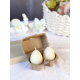Подарочный набор свечей “Egg” яйца из натурального соевого воска 2 шт + лоток Белый